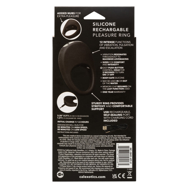 Calexotics Silicone Rechargeable Pleasure Ring Couples Vibrator