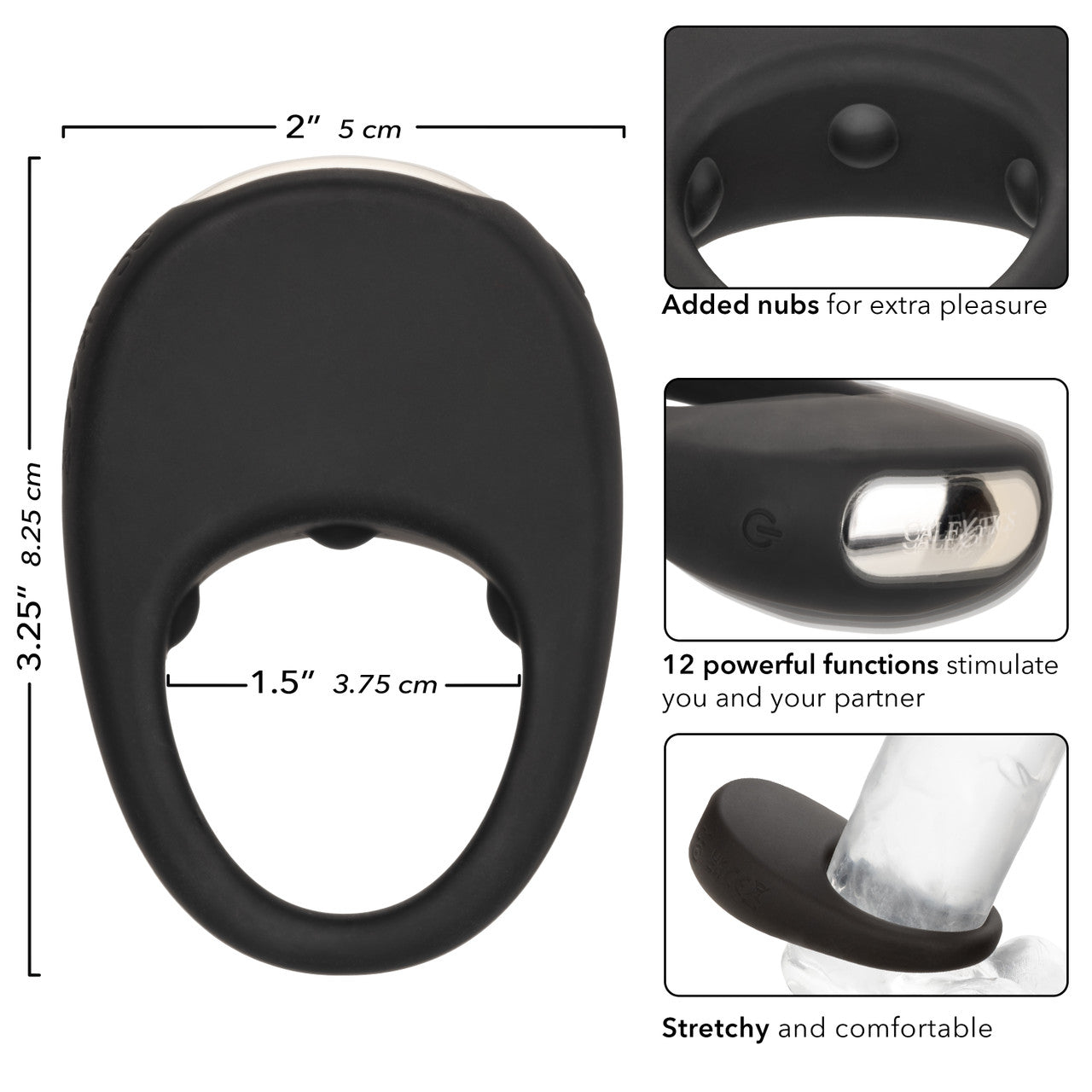 Calexotics Silicone Rechargeable Pleasure Ring Couples Vibrator