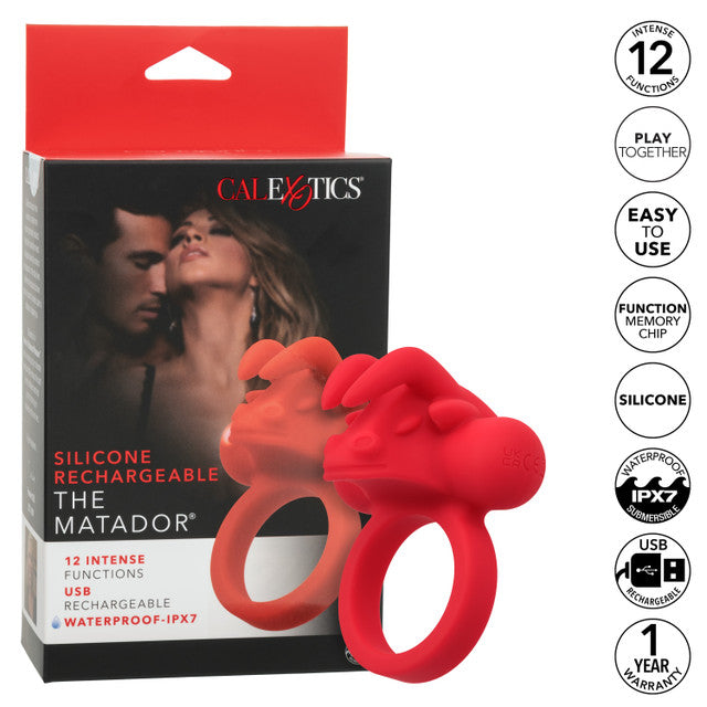 Calexotics Silicone Rechargeable The Matador Couples Ring Vibrator