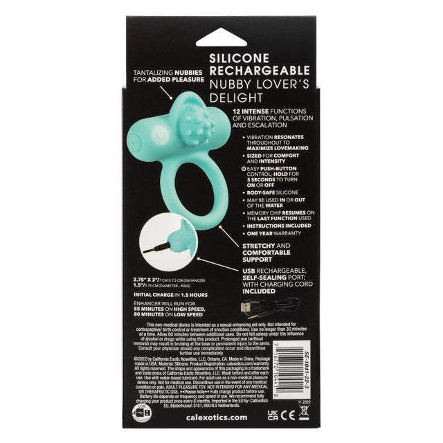 Calexotics Silicone Rechargeable Nubby Lover’s Delight Couples Ring Vibrator