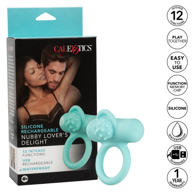 Calexotics Silicone Rechargeable Nubby Lover’s Delight Couples Ring Vibrator