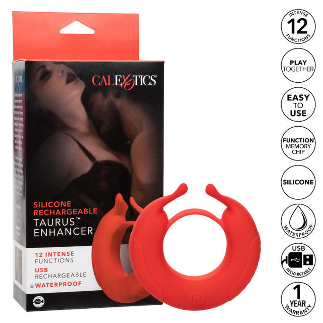Calexotics Silicone Rechargeable Taurus Enhancer Couples Ring Vibrator