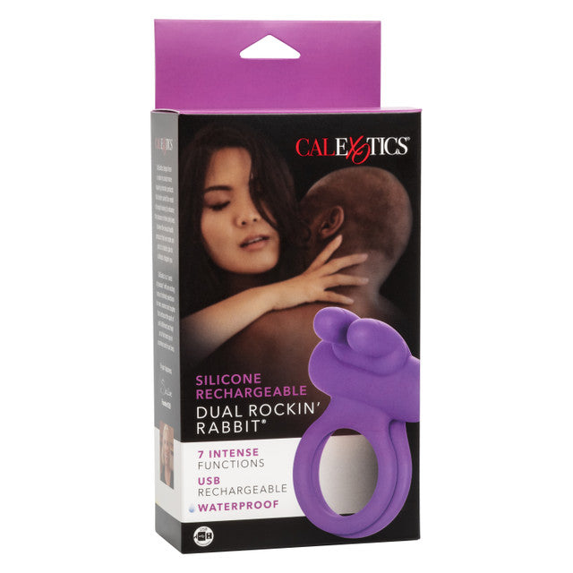 Calexotics Silicone Rechargeable Rockin Rabbit Couples Ring Vibrator