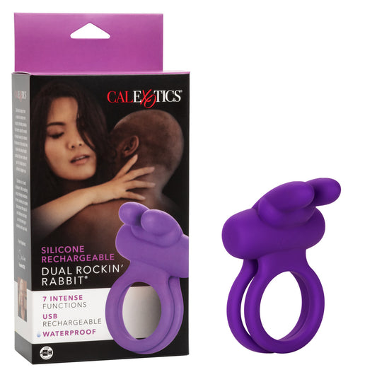 Calexotics Silicone Rechargeable Rockin Rabbit Couples Ring Vibrator