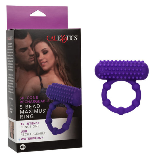 Calexotics Silicone Rechargeable 5 Bead Maximus Ring Couples Ring Vibrator