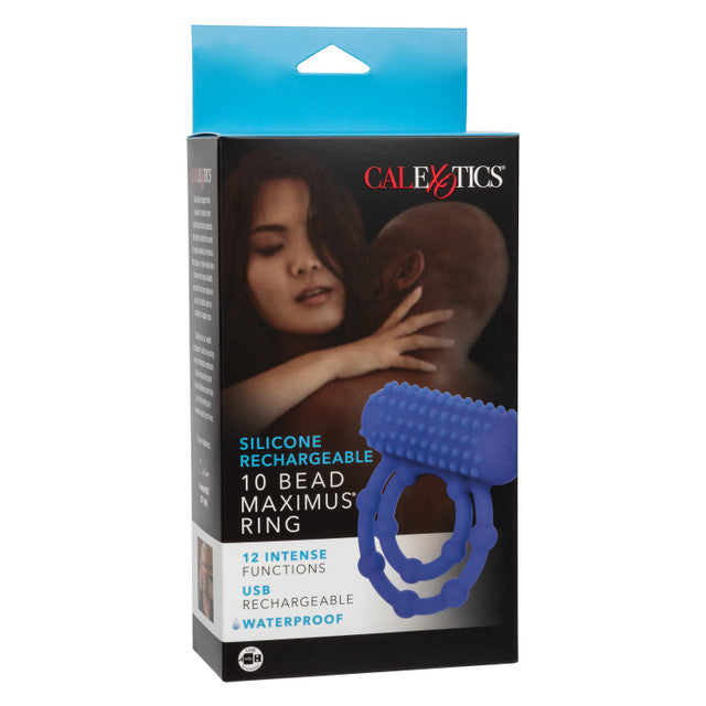 Calexotics Silicone Rechargeable 10 Bead Maximus Ring Couples Ring Vibrator
