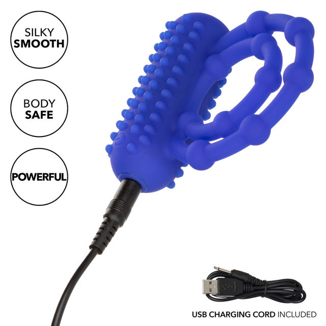 Calexotics Silicone Rechargeable 10 Bead Maximus Ring Couples Ring Vibrator
