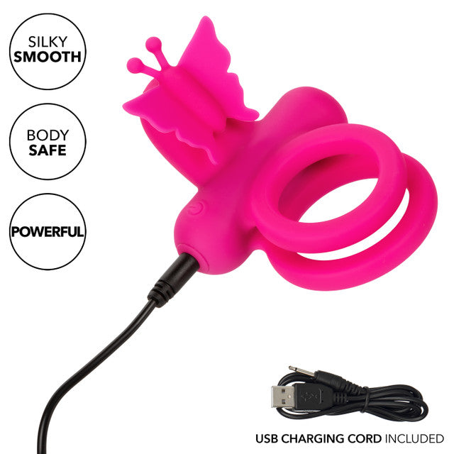 Calexotics Silicone Rechargeable Butterfly Dual Couples Ring Vibrator