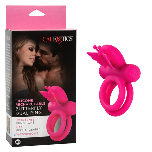 Calexotics Silicone Rechargeable Butterfly Dual Couples Ring Vibrator
