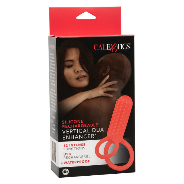 Calexotics Silicone Rechargeable Vertical Dual Enhancer Couples Ring Vibrator