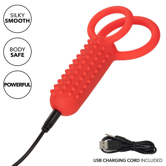 Calexotics Silicone Rechargeable Vertical Dual Enhancer Couples Ring Vibrator