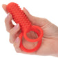 Calexotics Silicone Rechargeable Vertical Dual Enhancer Couples Ring Vibrator