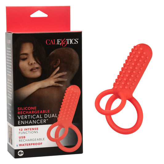 Calexotics Silicone Rechargeable Vertical Dual Enhancer Couples Ring Vibrator