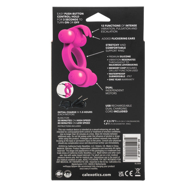 Calexotics Silicone Rechargeable Rockin’ Rabbit Couples Ring Vibrator