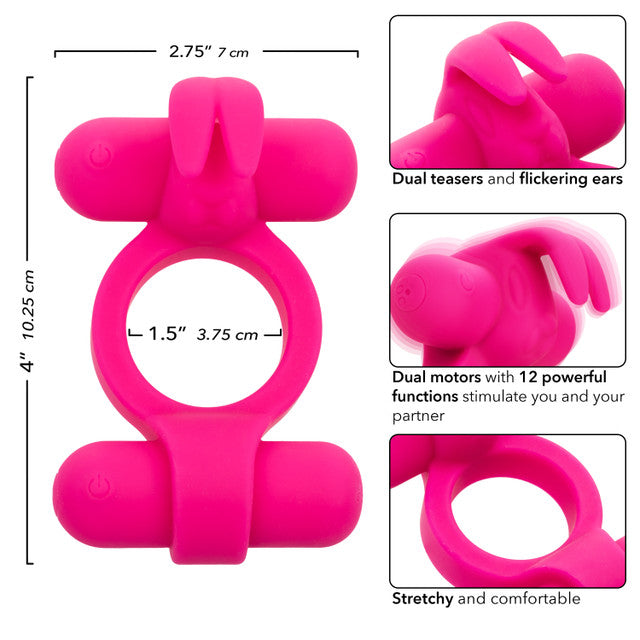 Calexotics Silicone Rechargeable Rockin’ Rabbit Couples Ring Vibrator