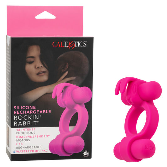 Calexotics Silicone Rechargeable Rockin’ Rabbit Couples Ring Vibrator