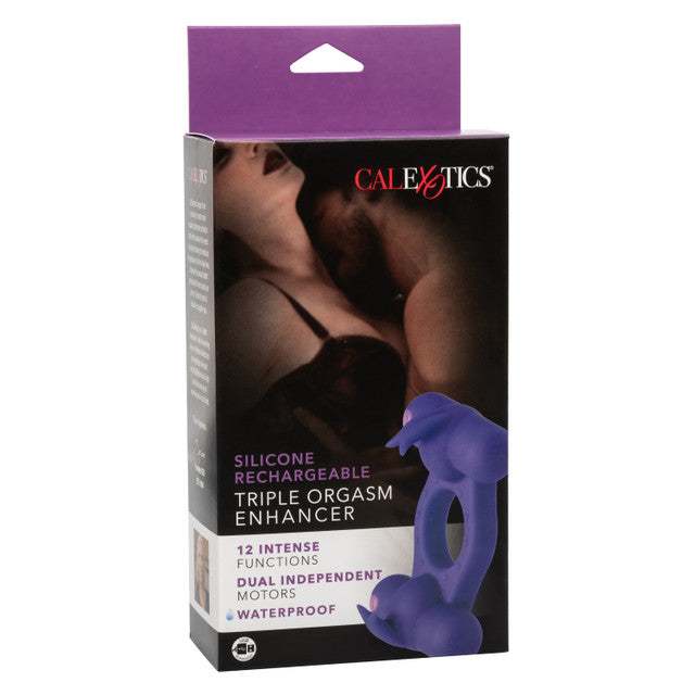 Calexotics Silicone Rechargeable Triple Orgasm Enhancer Couples Ring Vibrator