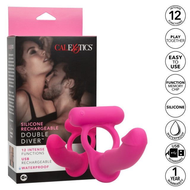 Calexotics Silicone Rechargeable Double Diver Couples Ring Vibrator