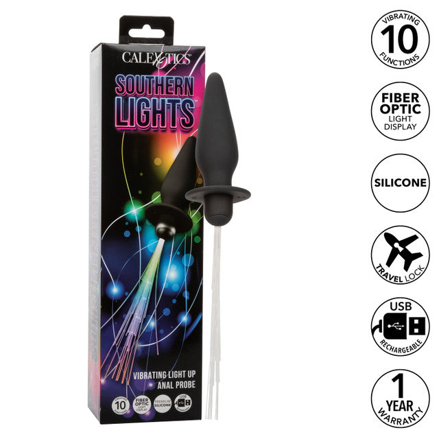 Calexotics Southern Lights™ Vibrating Light Up Anal Probe - Black