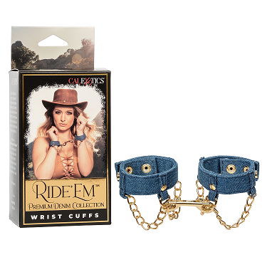 CalExotics Ride 'Em Premium Denim Collection Wrist Cuffs
