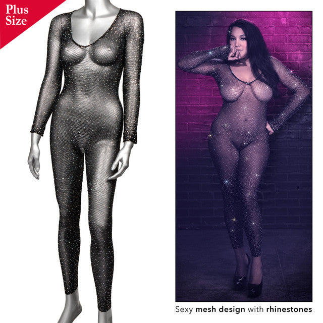 Calexotics Radiance Radiance Crotchless Full Body Suit Plus Size