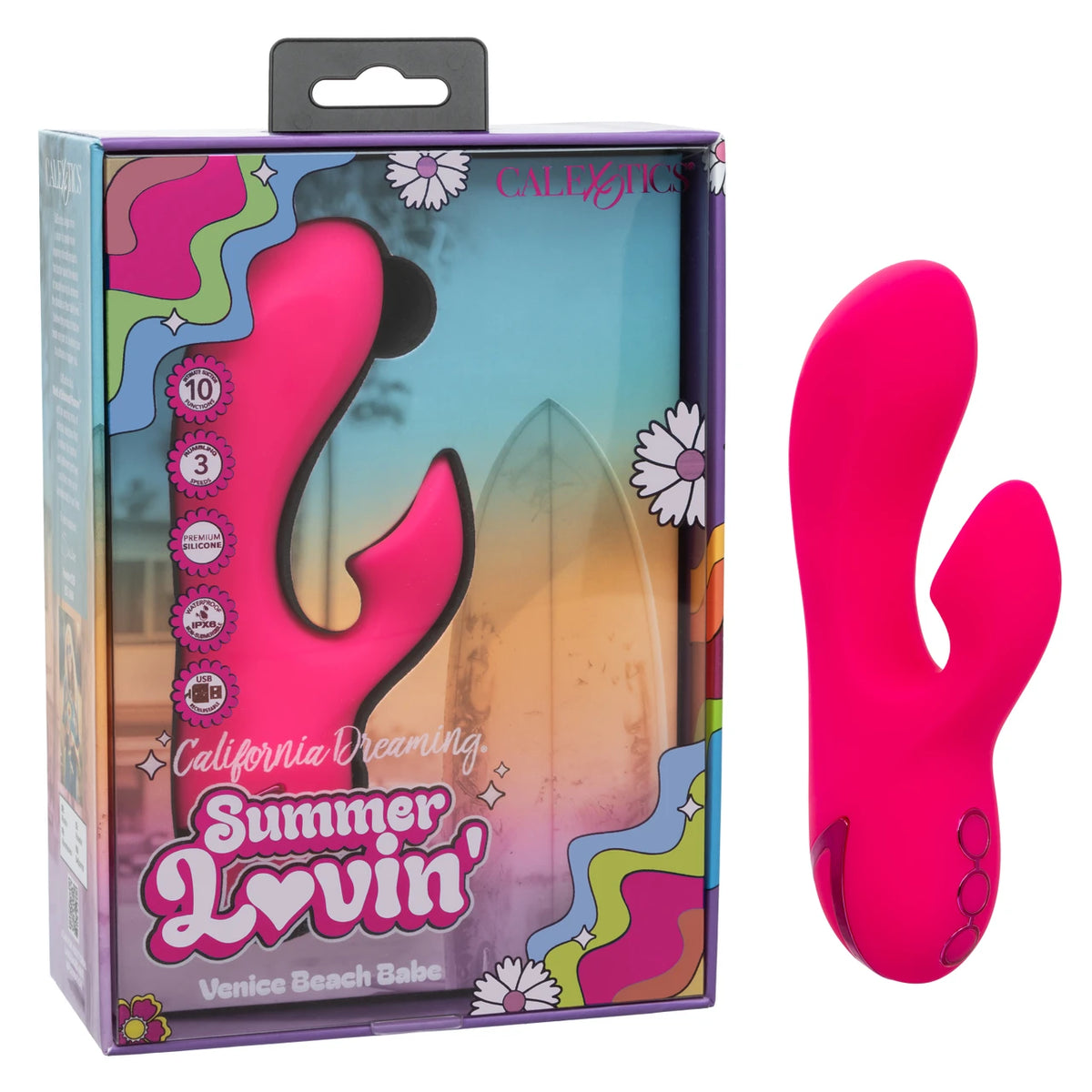 Calexotics California Dreaming® Summer Lovin' Venice Beach Babe Rabbit Vibrator with Clitoral Suction