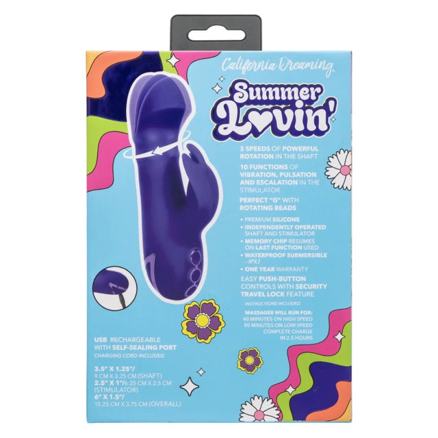 Calexotics California Dreaming® Summer Lovin' Haight Ashbury Hotti Rotating Rabbit Vibrator