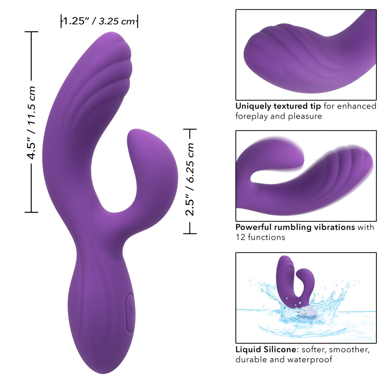 Calexotics Stella Liquid Silicone "C" Curve Vibrator Pulsation Escalation