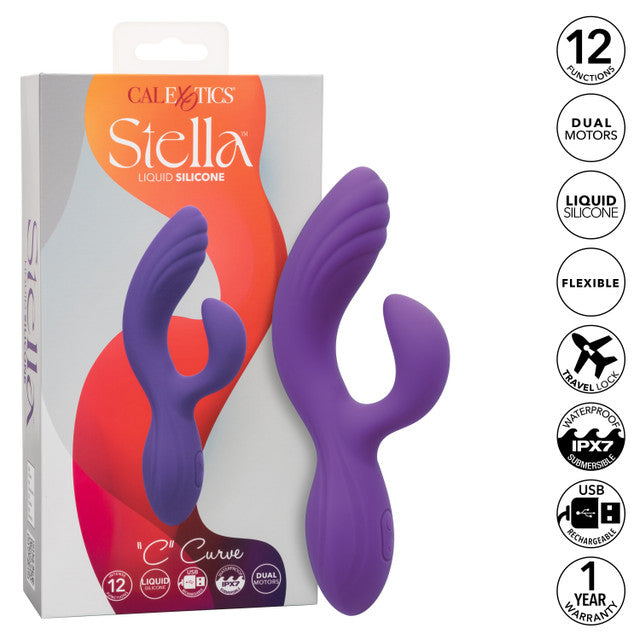 Calexotics Stella Liquid Silicone "C" Curve Vibrator Pulsation Escalation