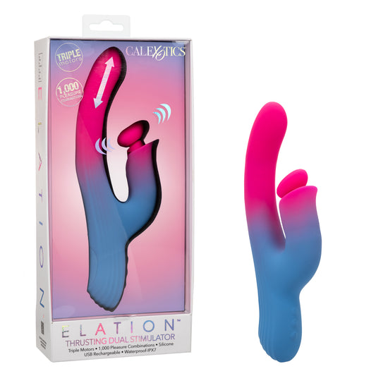 CalExotics Elation Thrusting Dual Stimulator Rabbit Vibrator