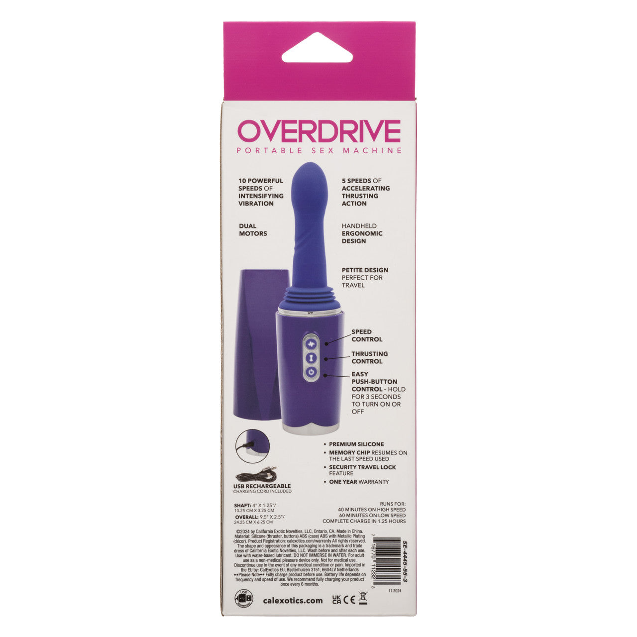 CalExotics Overdrive Portable Sex Machine Travel Thruster