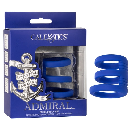 Calexotics Admiral Triple Cock Cage - Premium Multi Cock Ring Support