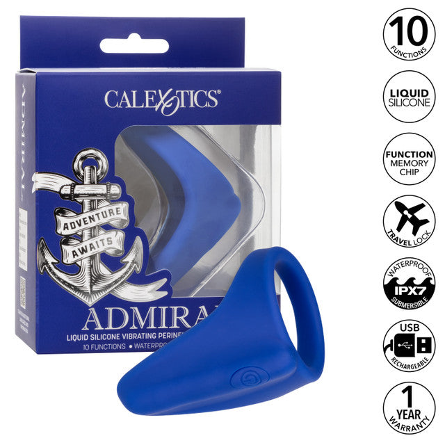 Calexotics Admiral Liquid Silicone Vibrating Perineum Massager & Ring