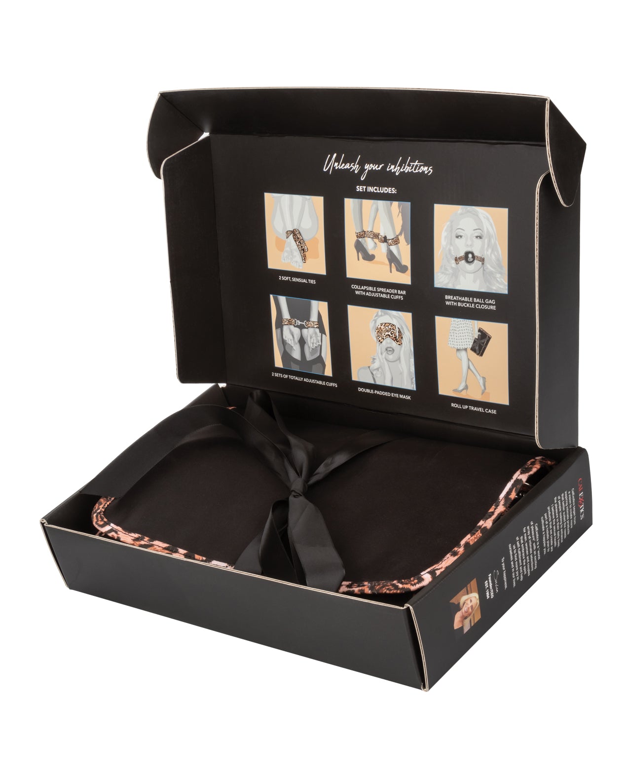 Calexotics Surrender Adventure Set - 8 Piece Leopard Print Bondage Kit
