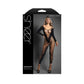 Fantasy Lingerie SHEER PREMONITION Crotchless Bodystocking - Black One Size