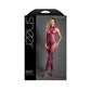 Fantasy Lingerie SHEER ENDLESS EMBRACE - Crotchless Floral Knit Bodystocking With Open Back Magenta One Size