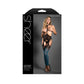Fantasy Lingerie SHEER CATCHING FEELINGS - Ombré Leopard Knit Harness Stockings And G-string Panty Black/Blue One Size