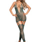 Fantasy Lingerie SHEER WILD HEART Bodystocking Dress - Green One Size
