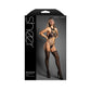 Fantasy Lingerie SHEER DECLARATION Crotchless Teddy Bodystocking Black One Size