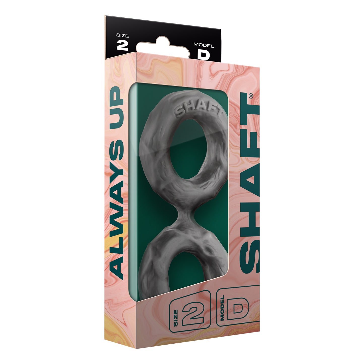 Shaft Model D Flexskin Liquid Silicone Double C-Ring Cock Ring Size 2