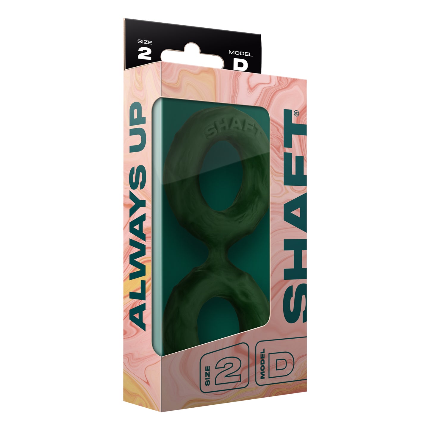 Shaft Model D Flexskin Liquid Silicone Double C-Ring Cock Ring Size 2