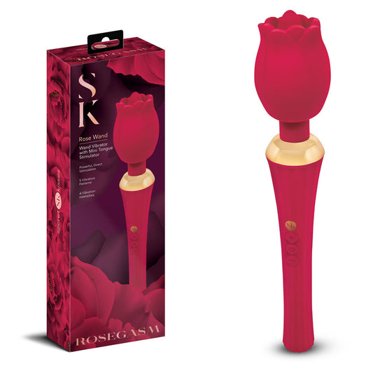Secret Kisses Rosegasm Rose Massager Wand Flicking Tongue Stimulator