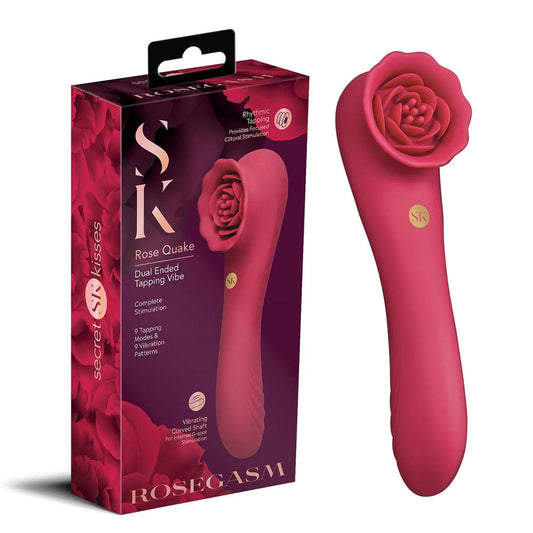 Secret Kisses ROSEGASM ROSE QUAKE Dual Ended Tapping Vibrator