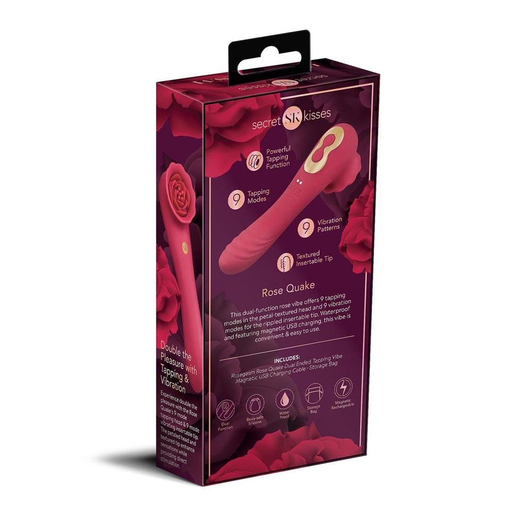 Secret Kisses ROSEGASM ROSE QUAKE Dual Ended Tapping Vibrator