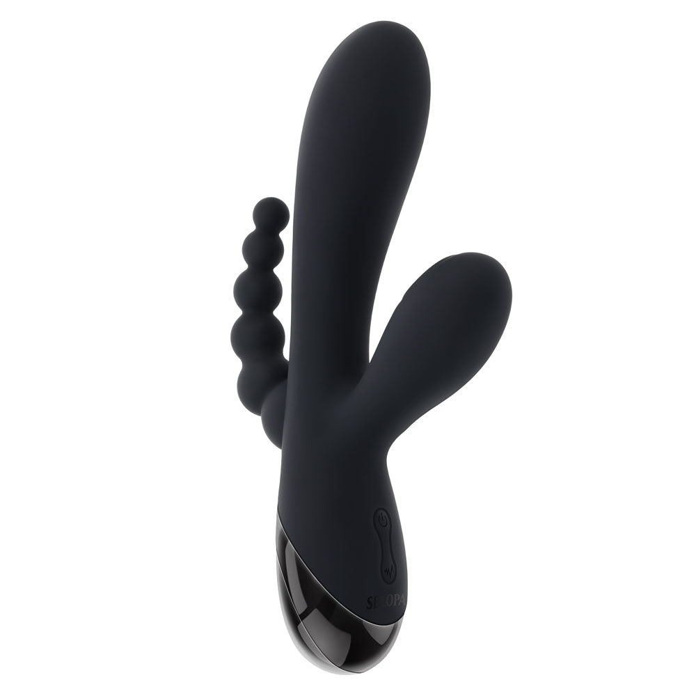 Selopa TRIPLE ACES - Black 19.7cm USB Rechargeable Triple Stimulator Vibrator