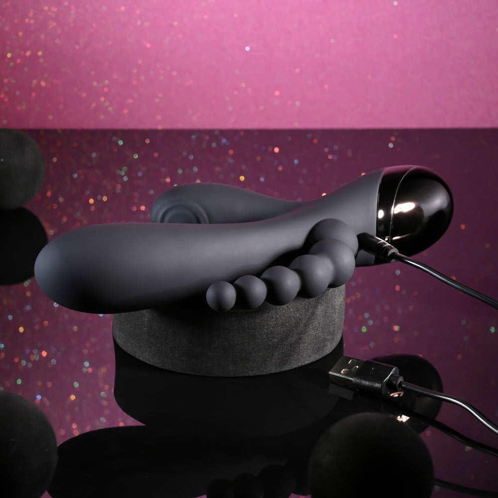 Selopa TRIPLE ACES - Black 19.7cm USB Rechargeable Triple Stimulator Vibrator