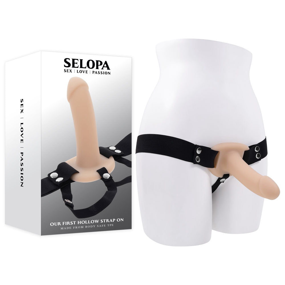 Selopa OUR FIRST HOLLOW STRAP ON LIGHT - Flesh 16.3cm Hollow Strap-On