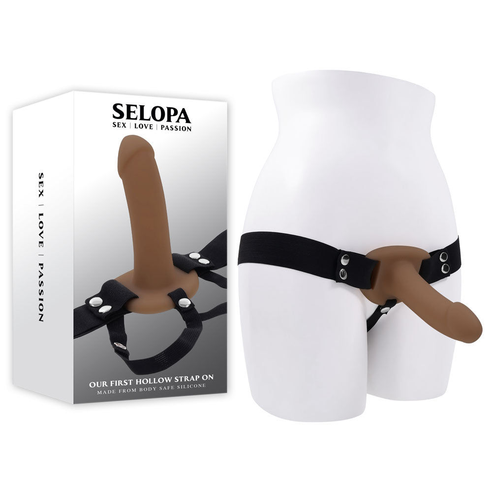 Selopa OUR FIRST HOLLOW STRAP ON DARK - Brown 16.3cm Hollow Strap-On