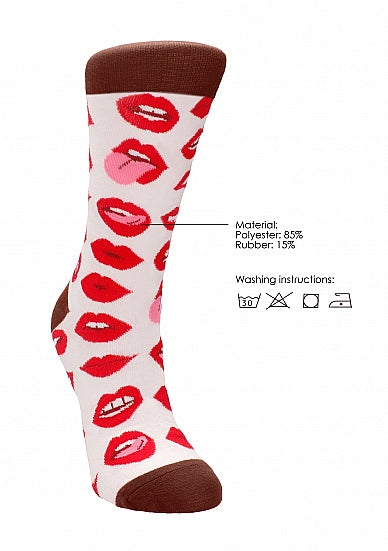 Shots Toys | Socks Lip Love Adult Novelty Size 36-41 or 42-46