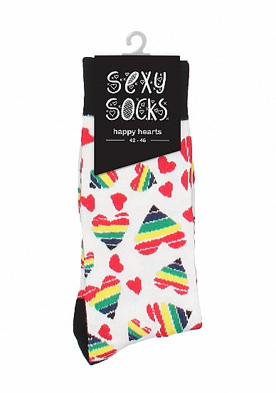 Shots Toys | Socks Happy Hearts Adult Novelty Size 36-41 or 42-46